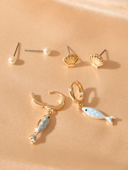 Mermaid&rsquo;s Pick Earring Set - AS Kids