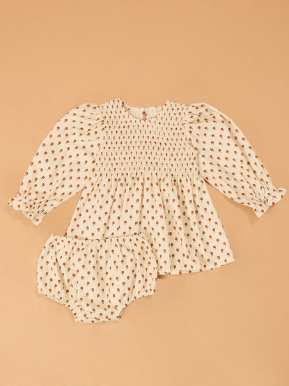 Carrie Long Sleeve Floral Baby Dress - AS Kids