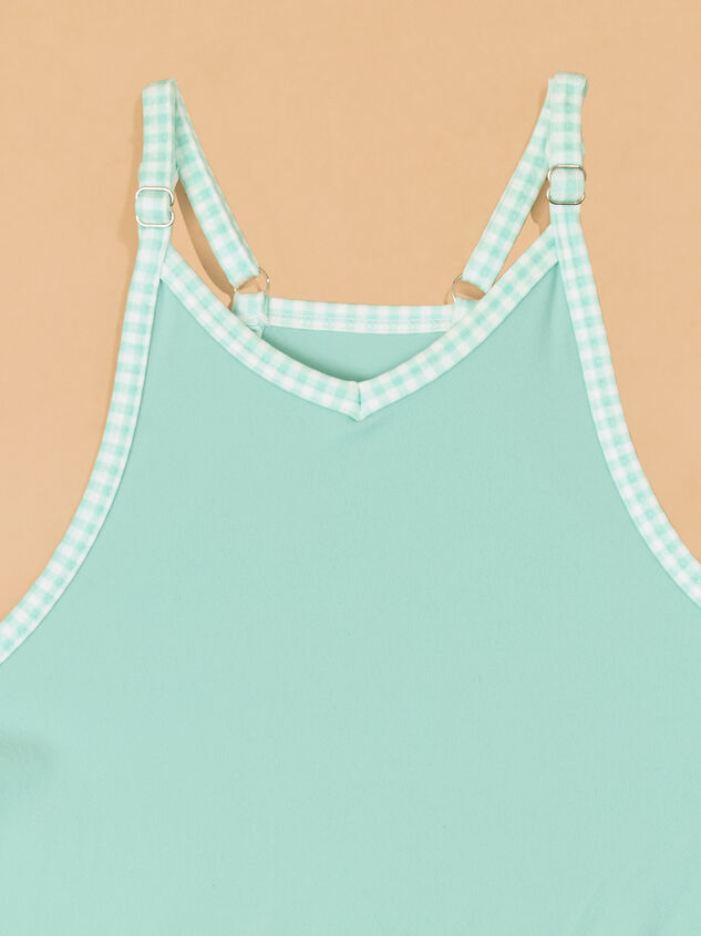 Hang Tough Gingham Trim Jumpsuit Detail 4 - AS Kids