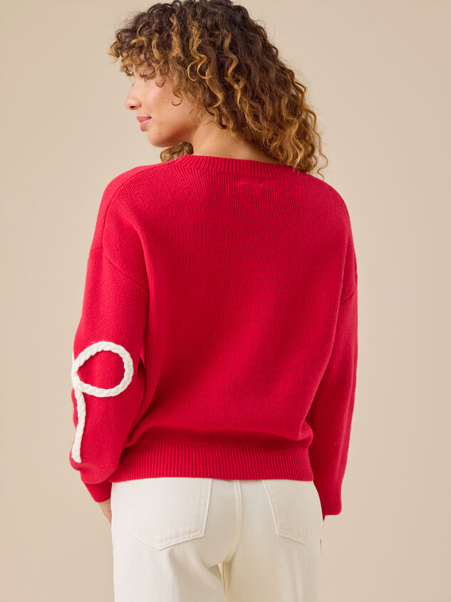Braided Bow Mama Sweater Detail 6 - AS Kids