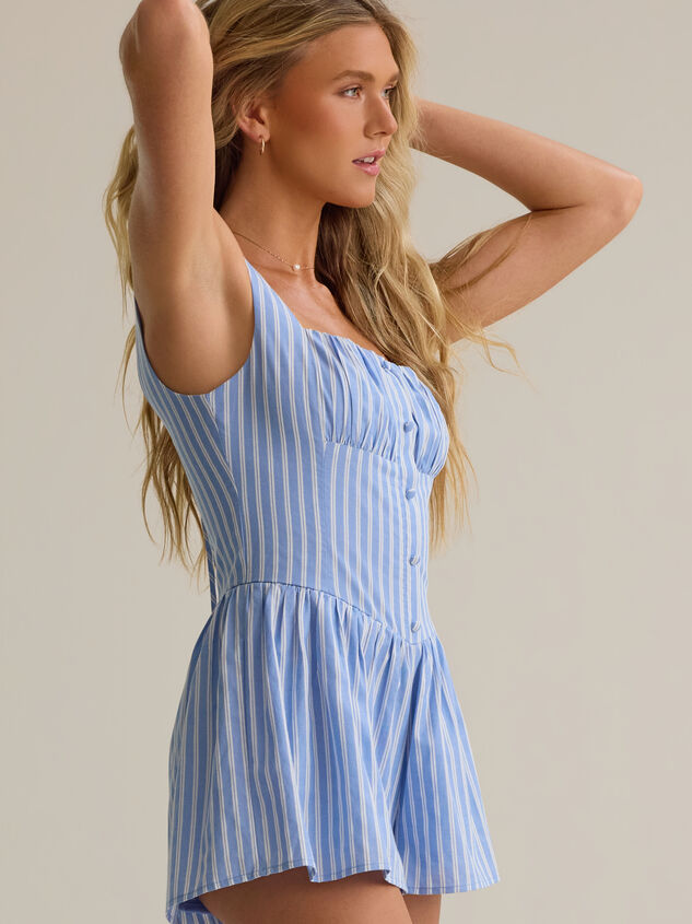 Nia Stripe Button Romper Detail 3 - AS Kids