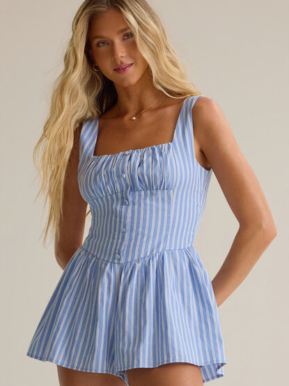 Nia Stripe Button Romper - AS Kids