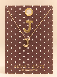 18K Gold J Bubble Monogram Necklace - AS Kids
