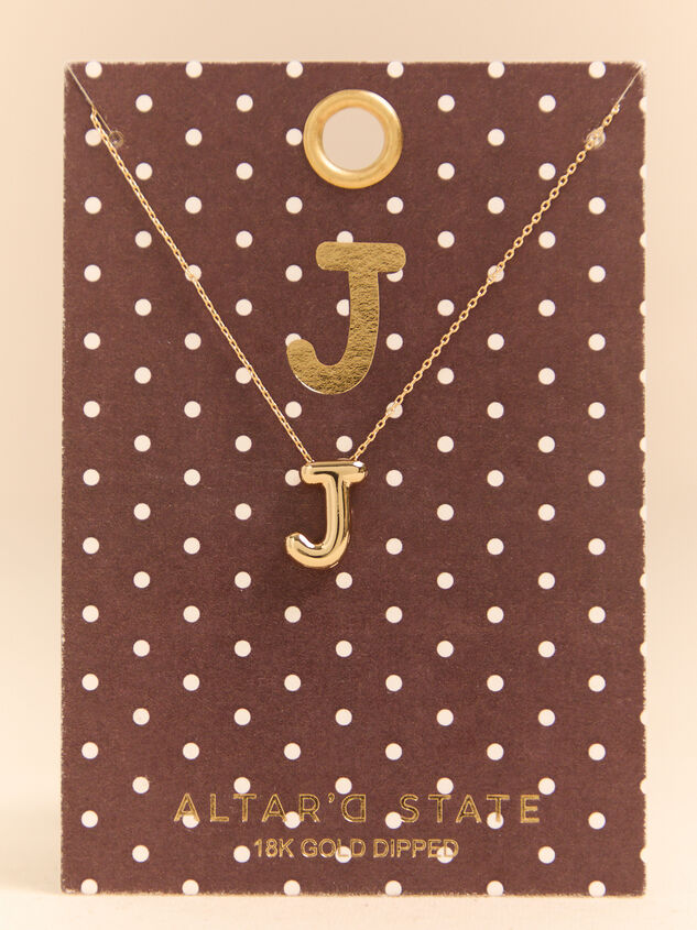 18K Gold J Bubble Monogram Necklace - AS Kids