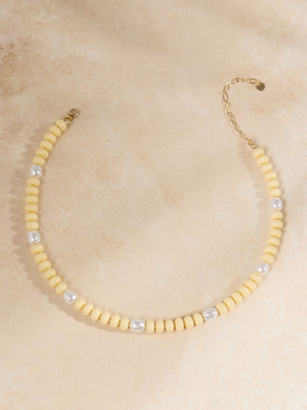 Yellow Beaded Pearl Accent Necklace - ALTAR'D STATE KIDS
