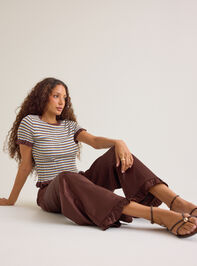 Camille Satin Ruffle Hem Pull-On Pants Detail 4 - AS Kids