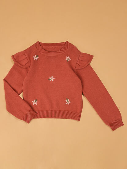Gracie Floral Embroidered Sweater - AS Kids