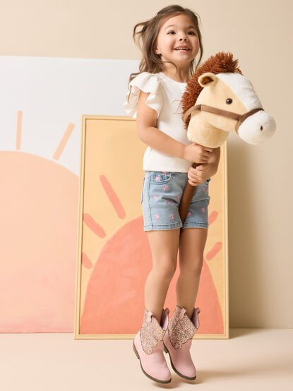 Lanna Embroidered Denim Short - ALTAR'D STATE KIDS