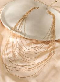 Golden Cascade Layer Necklace Detail 2 - AS Kids