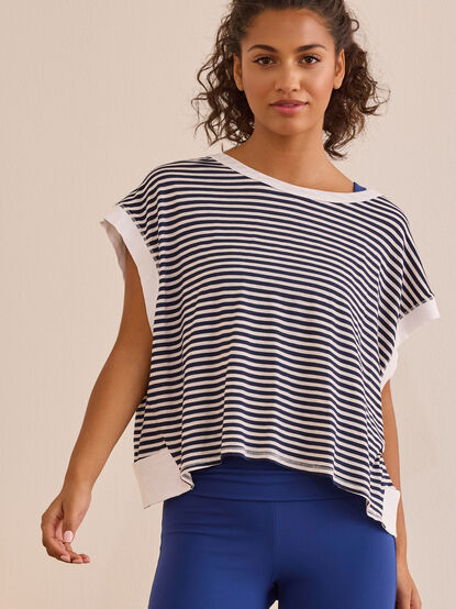 In Motion Striped Circle Back Tee - ALTAR'D STATE KIDS