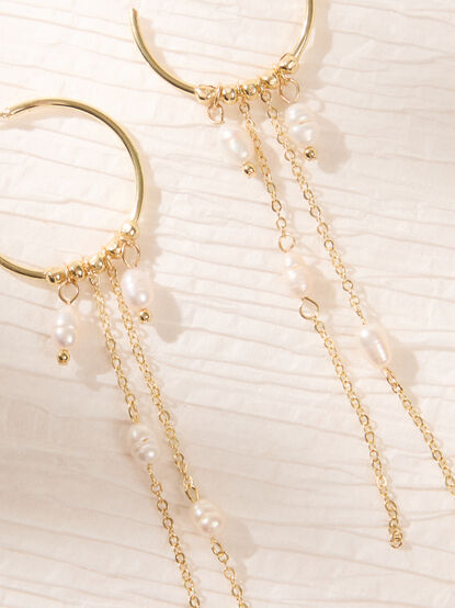 Pearl Fringe Hoop Drops - AS Kids