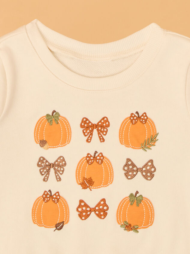 Lucille Pumpkin and Bow Skirt Toddler Set Detail 3 - AS Kids