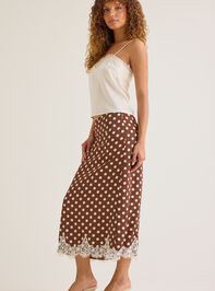Lynlee Polka Dot Satin Lace Trim Skirt Detail 4 - AS Kids