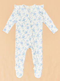 Blue Vine Floral Ruffle Footie - ALTAR'D STATE KIDS