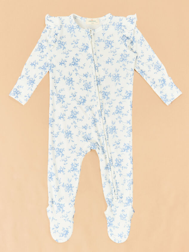 Blue Vine Floral Ruffle Footie - ALTAR'D STATE KIDS