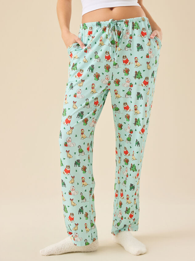 Festive Pups Pajama Pant Detail 3 - ALTAR'D STATE KIDS