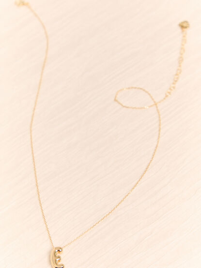 18k Gold E Bubble Monogram Necklace - AS Kids