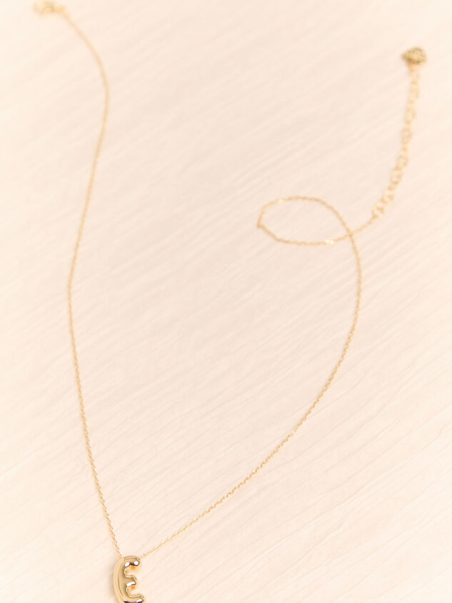 18k Gold E Bubble Monogram Necklace Detail 2 - AS Kids