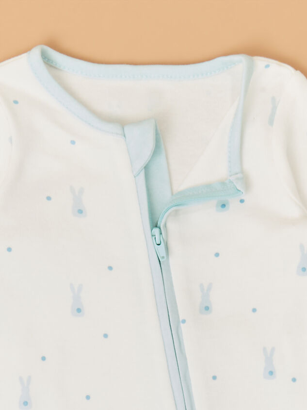 Blue Bunny Footie by Mudpie Detail 2 - ALTAR'D STATE KIDS