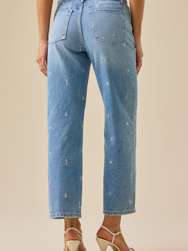 Presley Embroidered Straight Leg Jean Detail 5 - ALTAR'D STATE KIDS