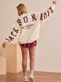 Jackson Hole Wyoming Oversized Pullover Detail 2 - AS Kids
