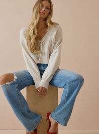 Vivia Pointelle Tie Front Blouse Detail 2 - AS Kids