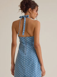 Coi Halter Denim Mini Dress Detail 4 - ALTAR'D STATE KIDS