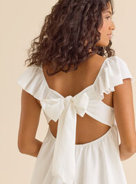 Gianna Flutter Sleeve Linen Tie Back Dress Detail 5 - ALTAR'D STATE KIDS