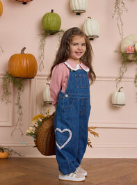 Reagan Heart Denim Overalls - AS Kids
