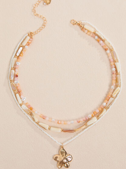 Three-Layer Hibiscus Beaded Necklace - AS Kids