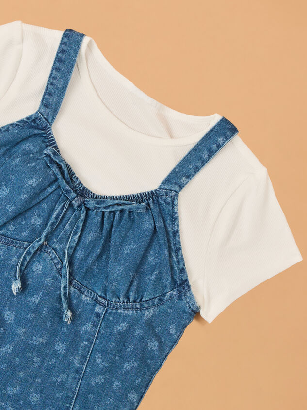 Presley Denim Dress and Tee Set Detail 2 - AS Kids