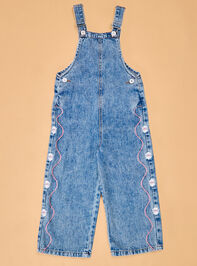 Madelyn Embroidered Daisy Overalls - AS Kids