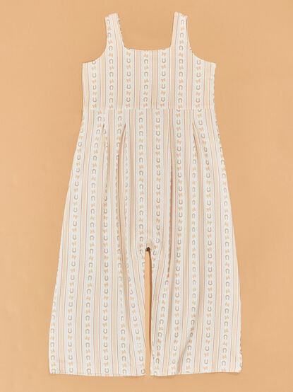 Horseshoe Bow Stripe Jumpsuit - AS Kids