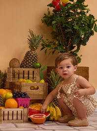 Palm Check Knot Shortall Detail 5 - AS Kids