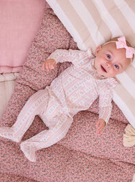 Horseshoe Bow Stripe Footie - AS Kids