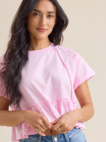 Avery Eyelet Babydoll Top - ALTAR'D STATE KIDS