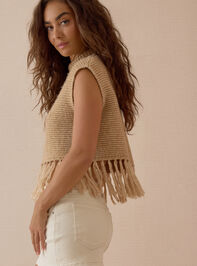 Georgina Fringe Sweater Vest Detail 5 - AS Kids