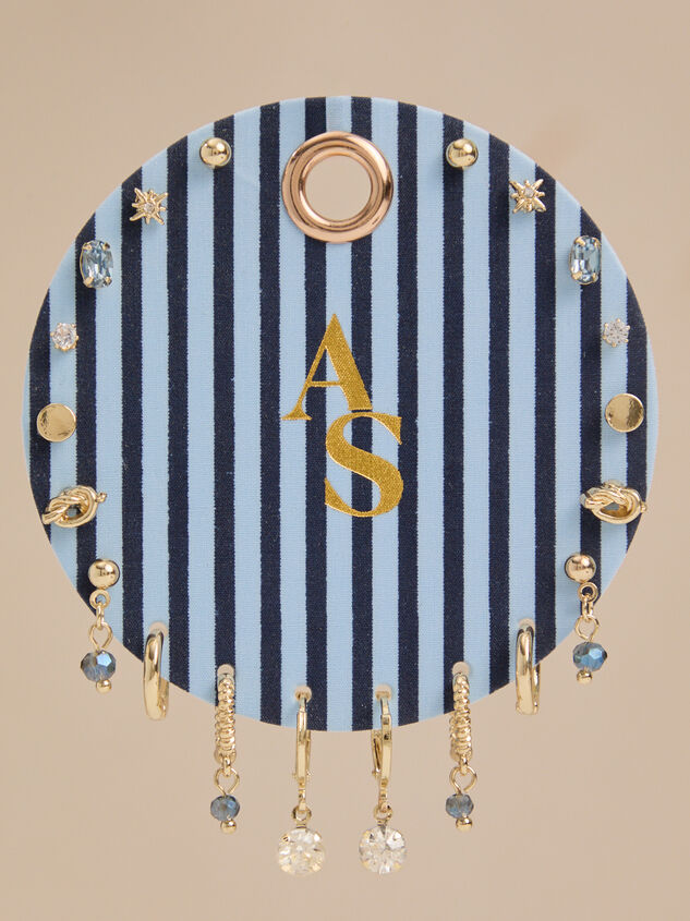 Blue Striped 10 Pack Earring Set - AS Kids