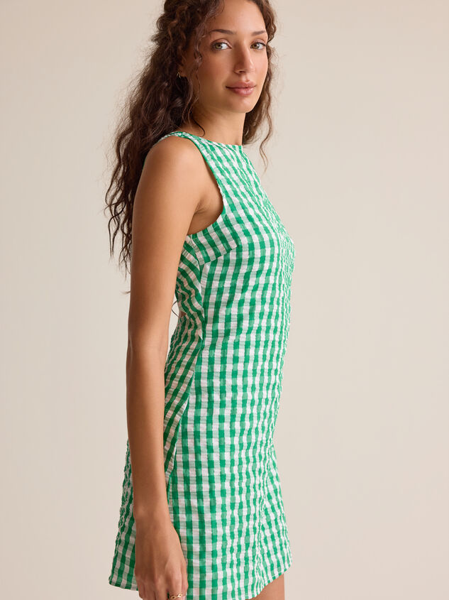 Brinley Gingham Mini Dress Detail 4 - AS Kids