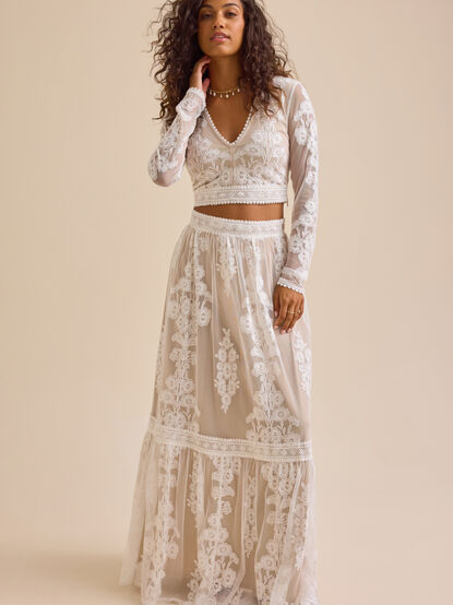 Arissa Floral Embroidered Maxi Skirt - ALTAR'D STATE KIDS