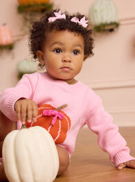 Hazel Pumpkin Sweater Bubble By Mudpie Detail 3 - AS Kids