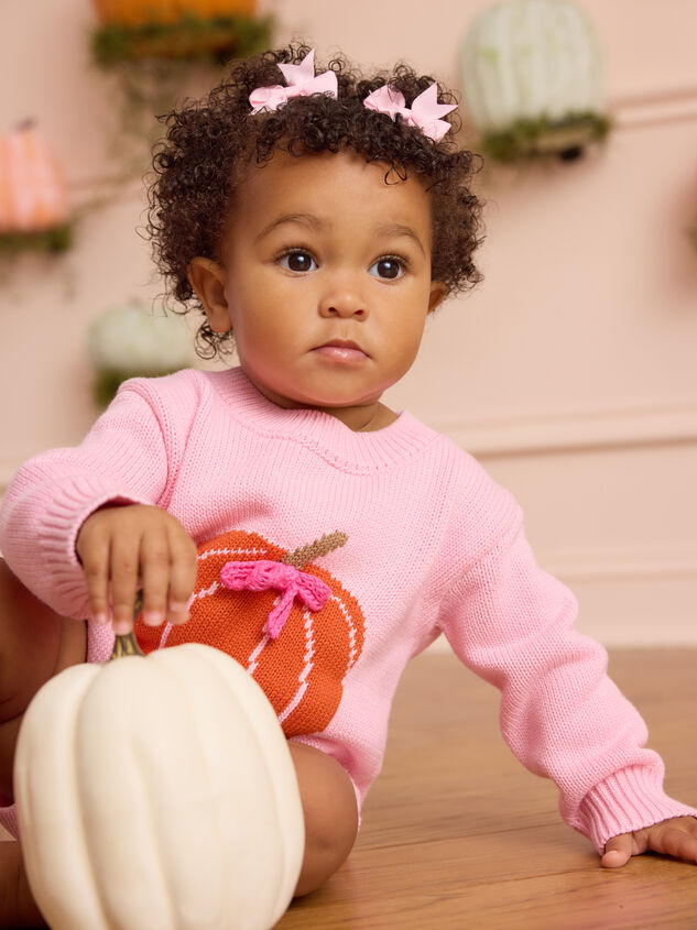 Hazel Pumpkin Sweater Bubble By Mudpie Detail 3 - AS Kids