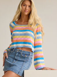 Kaiya Striped Open Weave Sweater - AS Kids