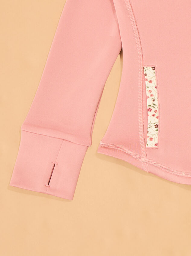 Abby Floral Trim Full Zip Jacket Detail 3 - AS Kids