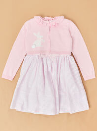 Bunny Seersucker Stripes Toddler Cardigan Dress - ALTAR'D STATE KIDS