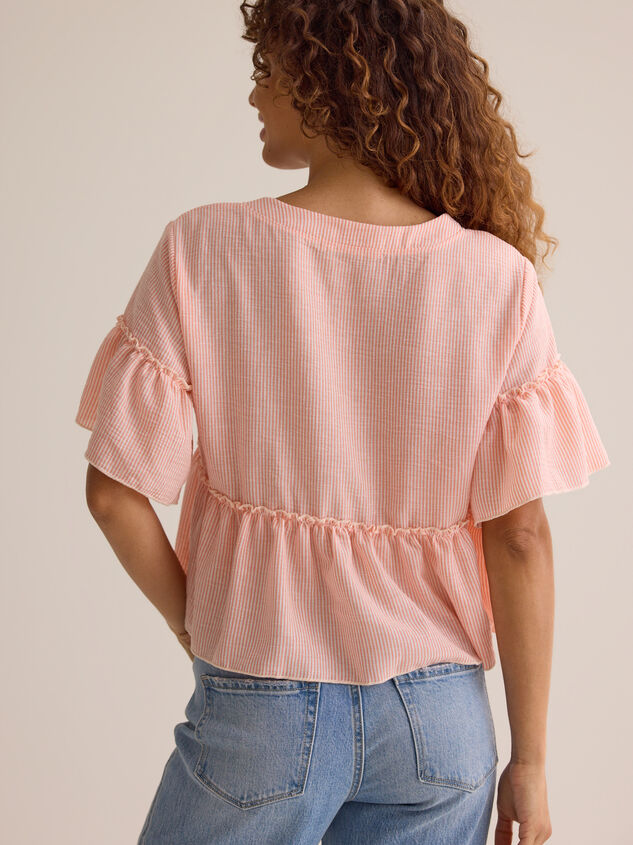 Carolina Stripe Ruffle Top Detail 4 - ALTAR'D STATE KIDS