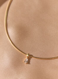 18K Gold Wire Teardrop Charm Necklace Detail 2 - AS Kids