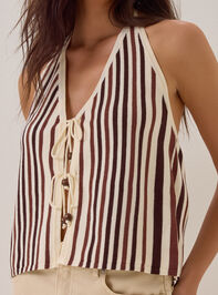 Ondine Stripe Halter Tie Front Tank Detail 3 - AS Kids