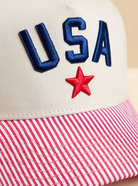 USA Striped Trucker Hat Detail 2 - AS Kids