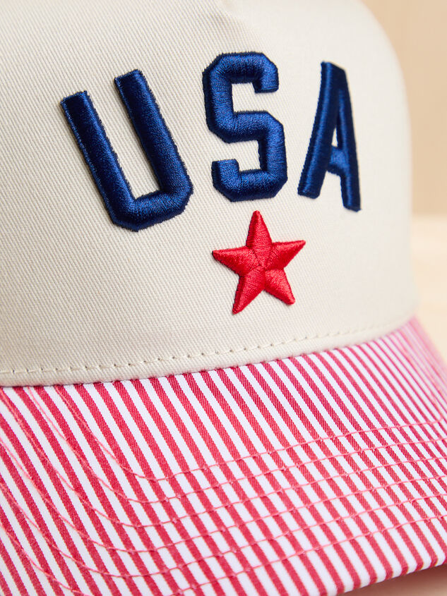 USA Striped Trucker Hat Detail 2 - AS Kids